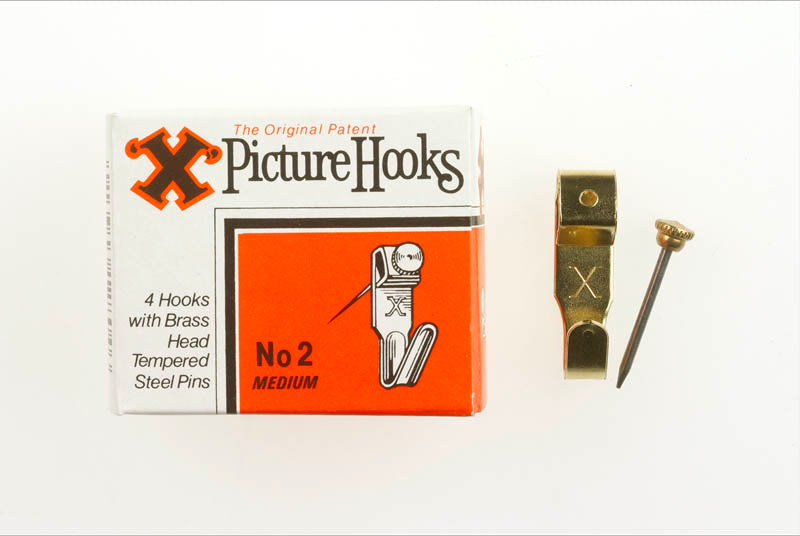 X MEDIUM / NO.2 BP PICTURE HOOKS & BRASS HEAD PINS 4/PK. FS12804 \\\KD18750