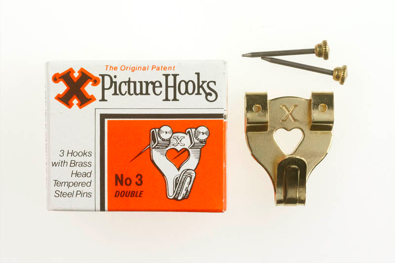 X LARGE / NO.3 BP PICTURE HOOKS & BRASS HEAD PINS 3/PK. FS12806 \\\KD18751