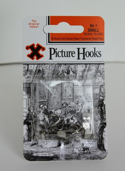 SHAW X SMALL / NO. 1 NICKEL PLATED PICTURE HOOKS 5/PK. FS12823 \\\KD18763