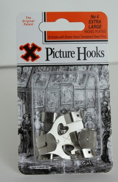 SHAW X EXTRA LARGE / NO. 4 NICKEL PLATED PICTURE HOOKS 2/PK. FS12845 \\\KD18765