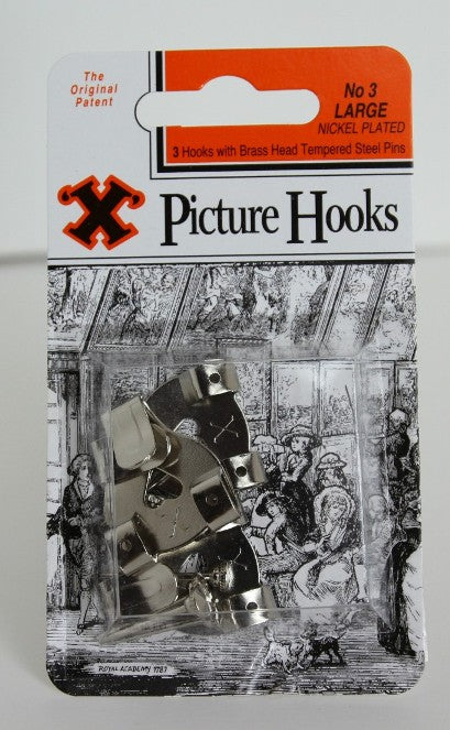 SHAW X LARGE / NO. 3 NICKEL PLATED PICTURE HOOKS 3/PK. FS12827 \\\KD18767
