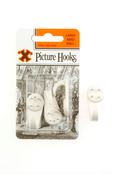 SHAW X LARGE WHITE HARD WALL PICTURE HOOKS 3/PK. FS12848 \\\KD18770