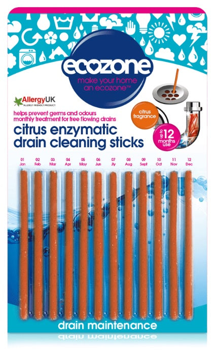 ECOZONE CITRUS ENZYMATIC DRAIN CLEAN STICK 25 G - PACK OF 12. EZ4C \\\KD18800