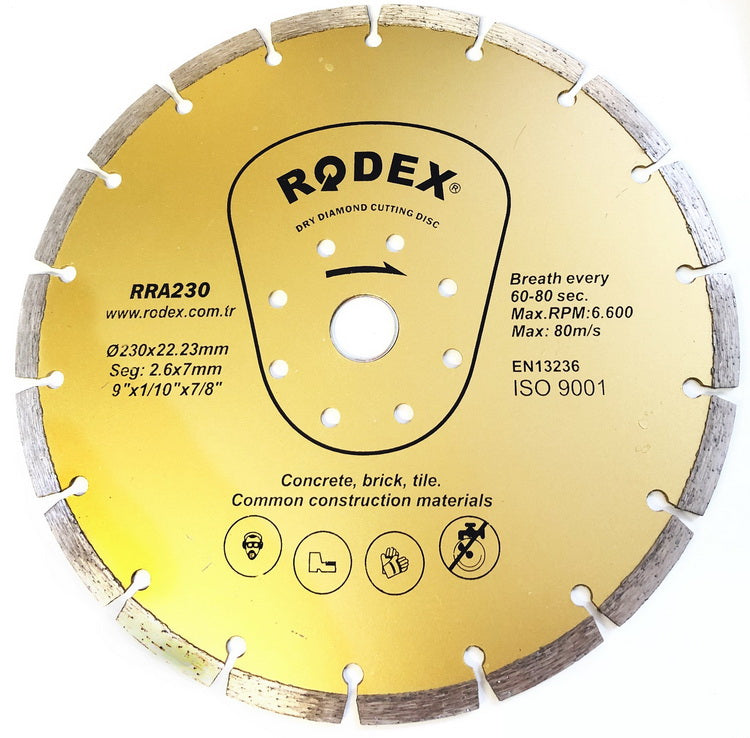 RODEX DIAMOND CUTTING DISC 230MM DRY TYPE. RRA230 \\\KD18816