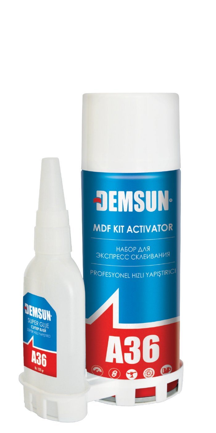 DEMSUN A36 MDF KIT ACTIVATOR MITRE FAST SUPERGLUE 200ML/65GM. DS04203 \\\KD18818