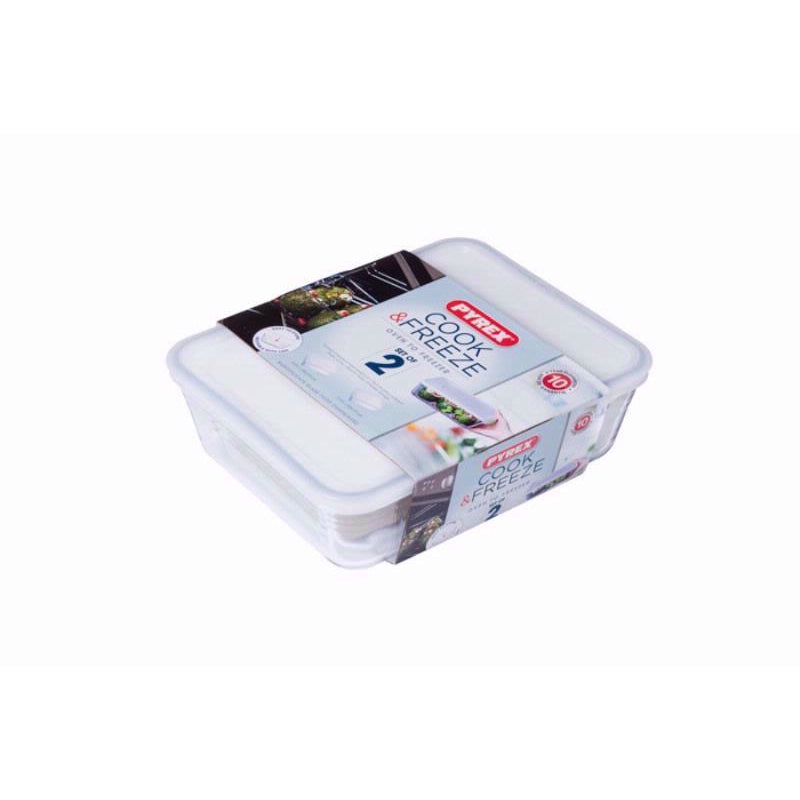 PYREX COOK & FREEZE RECTANGULAR STORAGE  SET 1.5L & 2.6L. 912S951 277143 \\\KD18828