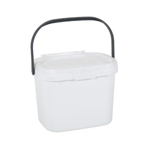 ADDIS KITCHEN FOOD WASTE COMPOST CADDY BIN 4.5 LITRE - WHITE / GREY. 518252 \\\KD18832