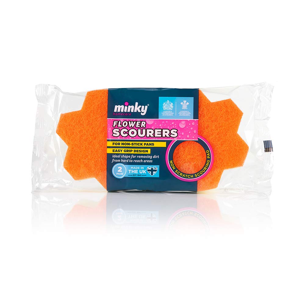 MINKY 2 FLOWER SCOURERS NON SCRATCH ANTI BACTERIAL ANTI GREASE. AA84001203 \\\KD18834
