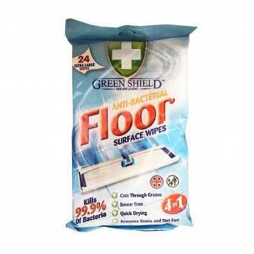GREENSHIELD EXTRA LARGE ANTI BACTERIAL FLOOR WIPES 24/PK. 5060110227495 \\\KD18837