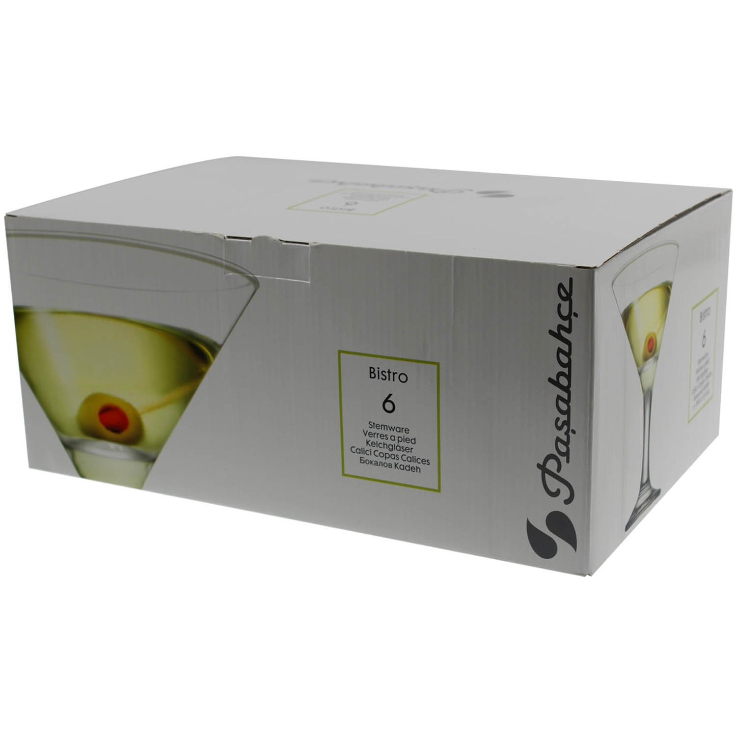 PASABAHCE BISTRO SET OF 6 MARTINI COCKTAIL DRINKING GLASS SET. 44410 \\\KD18845