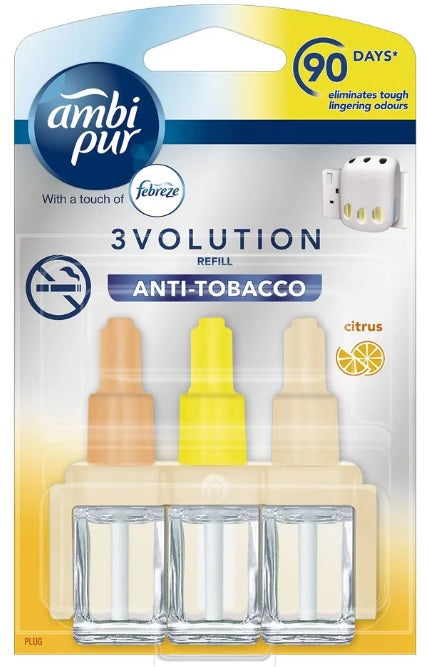 AMBI PUR 3VOLUTION ANIT-TOBACCO CITRUS AIR FRESHENER PLUG-IN DIFFUSER REFILL 20 ML. PTHOAMB103 \\\KD18850