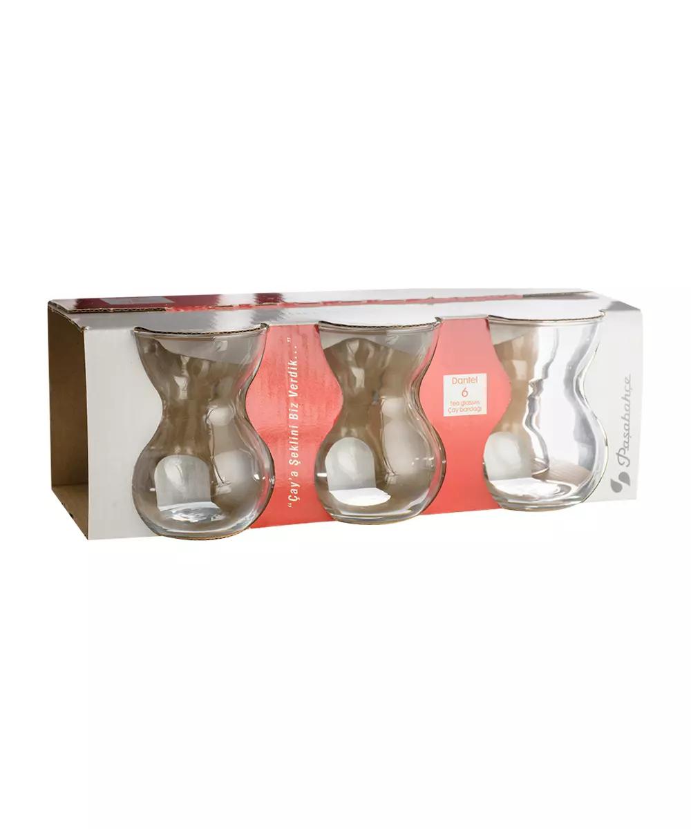PASABAHCE DANTEL TURKISH TEA GLASSES 140ML 6/PK. 42841 \\\KD18854
