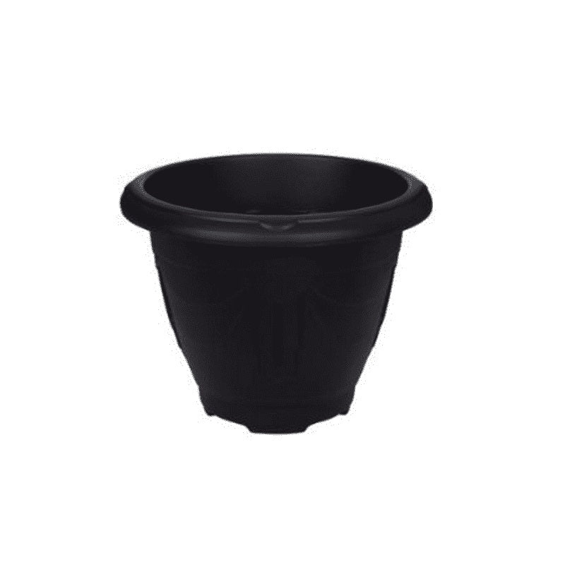 WHITEFURZE ROUND VENETAIN PLANTER 24CM BLACK. G020185 \\\KD18884