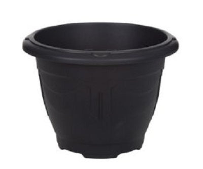 WHITEFURZE ROUND VENETIAN PLANTER 33CM BLACK. G020165 \\\KD18885