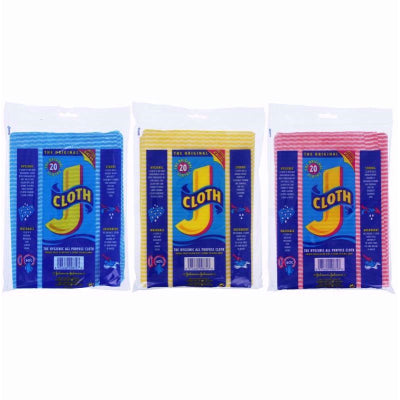 ASSORTED COLOUR DISPOSABLE J CLOTHS PACKET OF 20. PTHOJCL003 \\\KD19011
