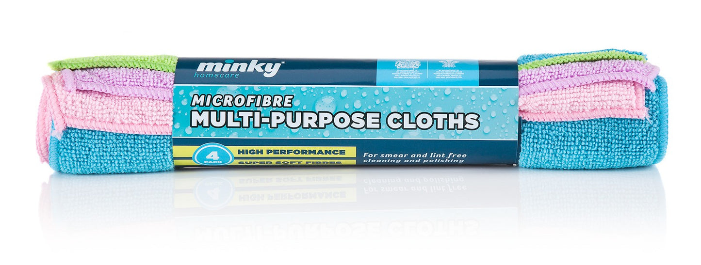MINKY MULTI PURPOSE MICROFIBER CLOTHS 4/PK. TT78600403 \\\KD19025
