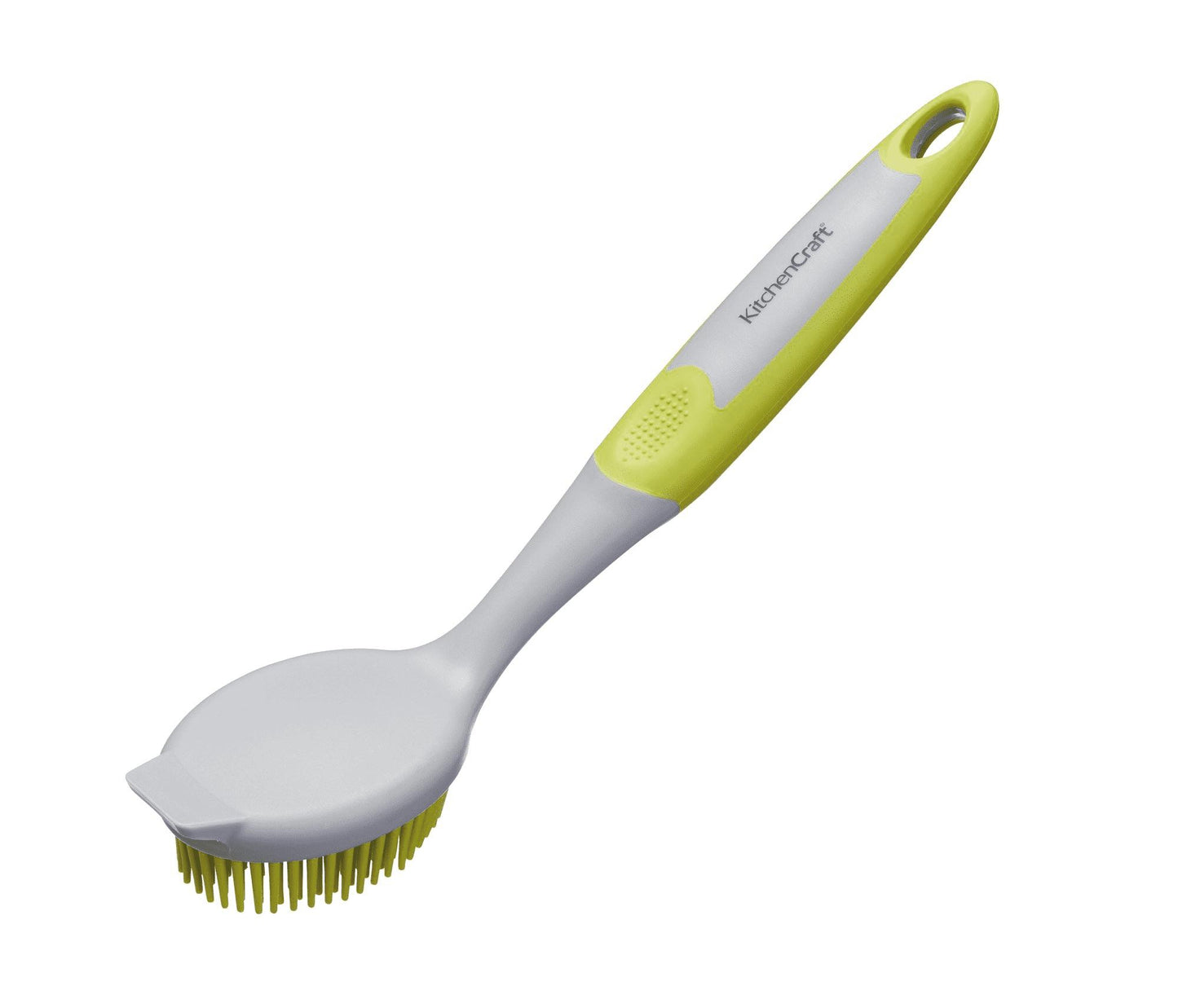 KITCHENCRAFT SOFT DISH BRUSH 25CM - GREEN & GREY. KCDISHBRSH \\\KD19058
