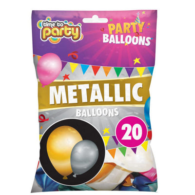 TIME TO PARTY METALLIC BALLOONS 20/PK. OL315104 \\\KD19097