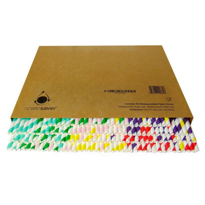 OCEAN SAVER BIODEGRADABLE PAPER STRAWS 150/PK. OL318058OTL \\\KD19109