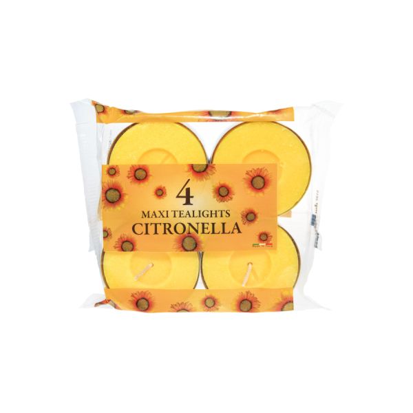 PRICES MAXI TEALIGHTS CITRONELLA CANDLES 10HR 4/PK. SMT002418 \\\KD19121