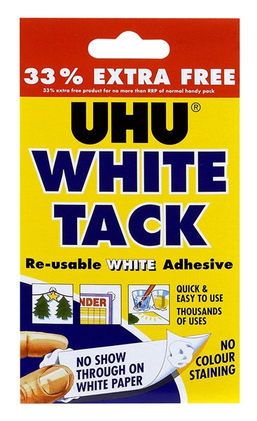 UHU RE-USABLE WHITE TACK / ADHESIVE 50G + 33% EXTRA FREE. UHUWHITE \\\KD19175
