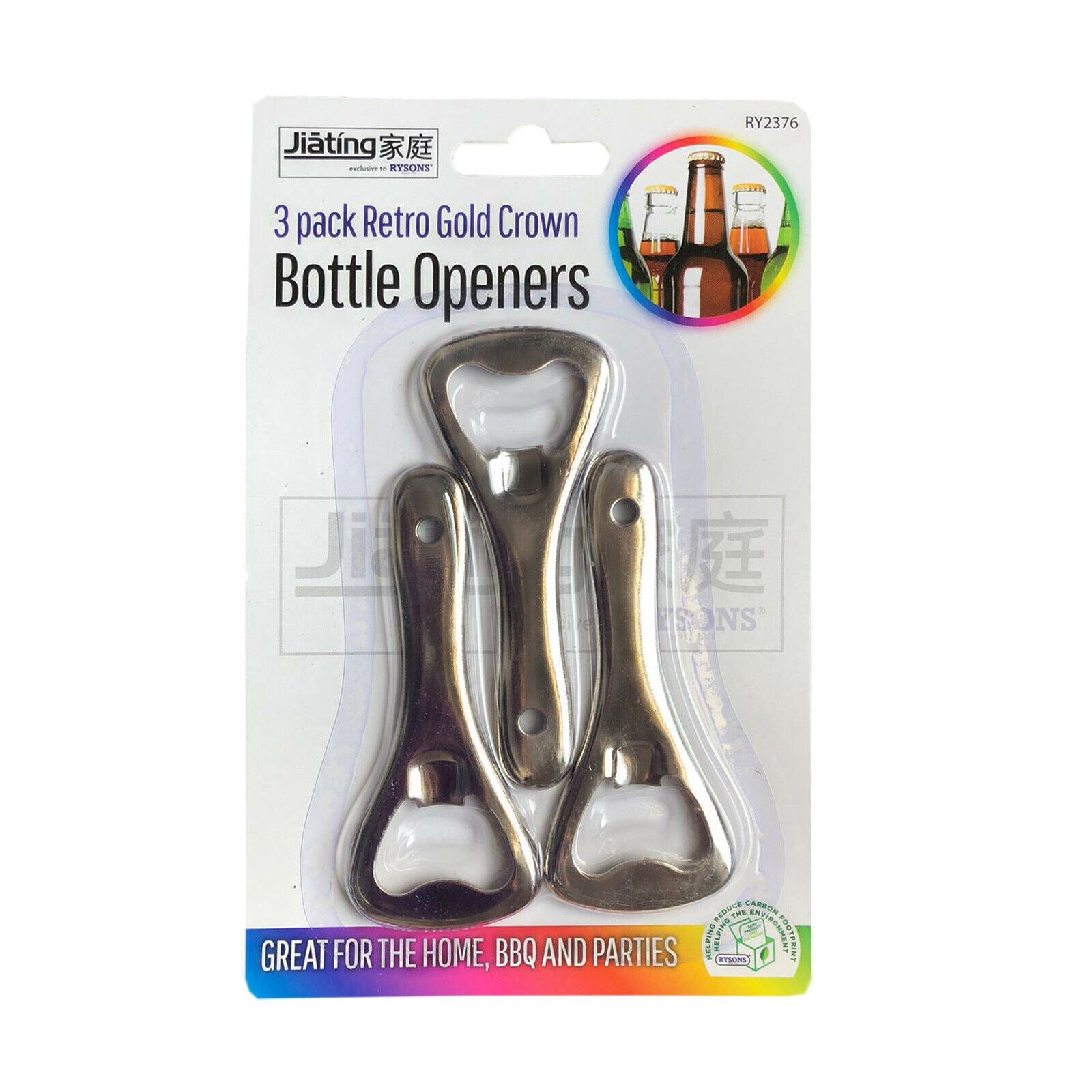 HOME SMART RETRO CROWN BOTTLE OPENER 3/PK. RY2376 \\\KD19181