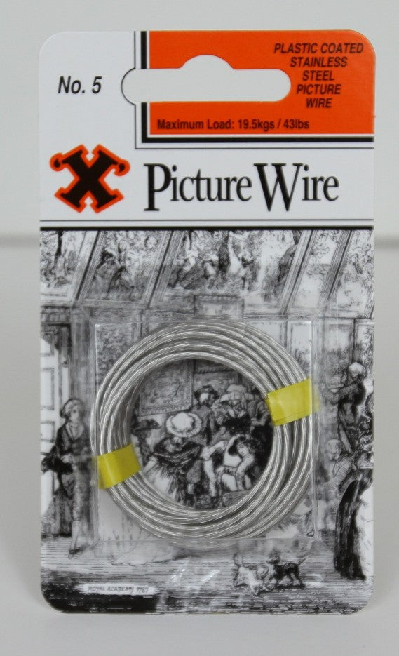 SHAW X NO.5 STAINLESS STEEL PICTURE WIRE 3M HOLD UPTO 19.5KG / 43LBS. FS12839 \\\KD19207