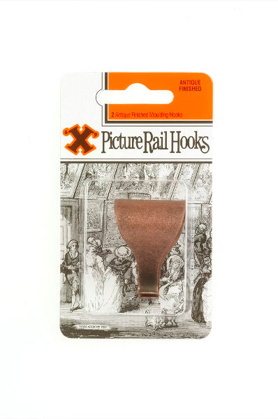 SHAW X ANTIQUE FINISHED PICTURE RAIL HANGING MOULDING HOOKS 2/PK. FS12852 \\\KD19220