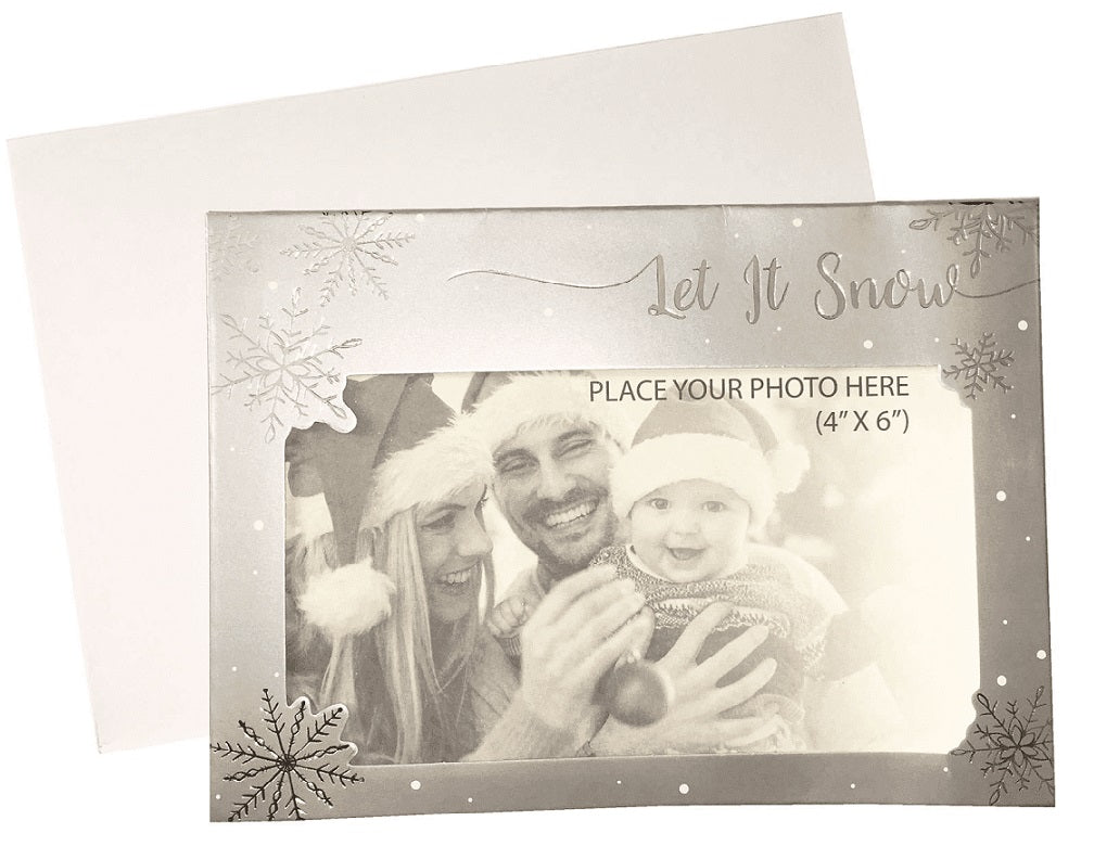 6 CHIRSTMAS PHOTO FRAME CARDS 4 X 6 MAKE YOUR OWN CARD SILVER. TA8810S \\\KD19246