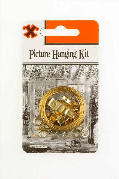 SHAW X BRASSED PLATED PICTURE HANGING KIT. FS12880 \\\KD19259