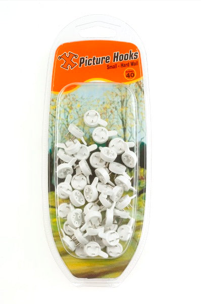 SHAW X SMALL HARD WALL PICTURE HOOKS 40/PK. FS12892 \\\KD19263
