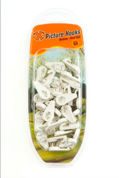 SHAW X MEDIUM HARD WALL PICTURE HOOKS 30/PK. FS12894 \\\KD19264