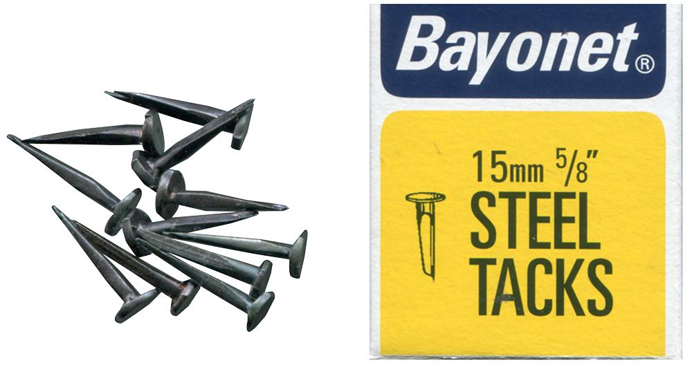 BAYONET STEEL BLUED TACKS 15MM 50G. FS10206 \\\KD19268