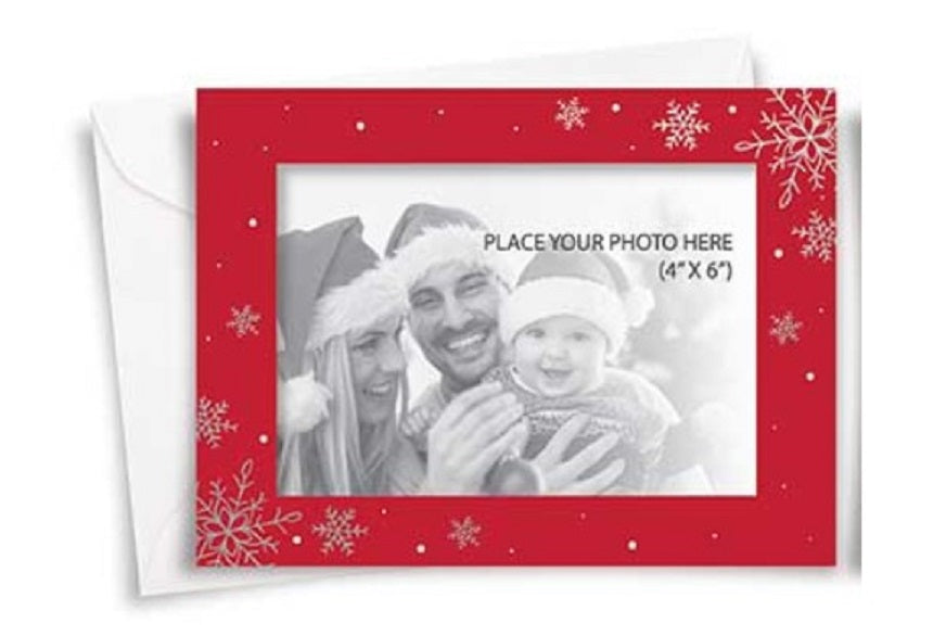 6 CHIRSTMAS PHOTO FRAME CARDS 4 X 6 MAKE YOUR OWN CARD RED. TA8810R \\\KD19283