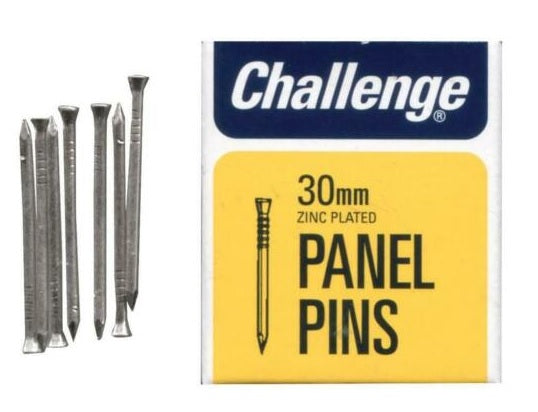 CHALLENGE ZINC PLATED PANEL PINS 30MM 40G. FS10611 \\\KD19286