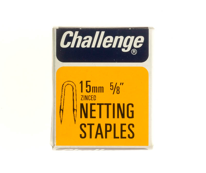 CHALLENGE ZINC PLATED NETTING STAPLES 15MM 40G. FS11202 \\\KD19288