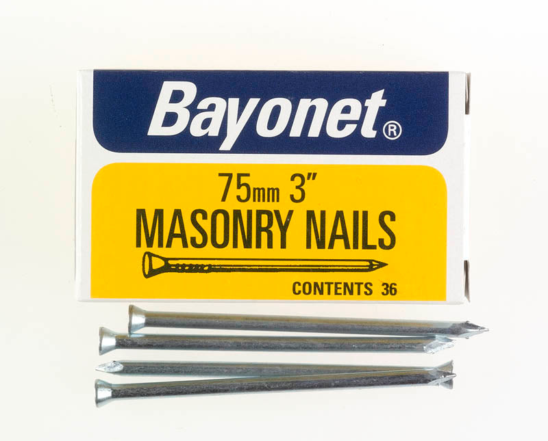 BAYONET ZINC PLATED MASONRY NAILS 75MM 36/PK. FS12214 \\\KD19299