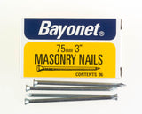 BAYONET ZINC PLATED MASONRY NAILS 75MM 36/PK. FS12214 \\\KD19299