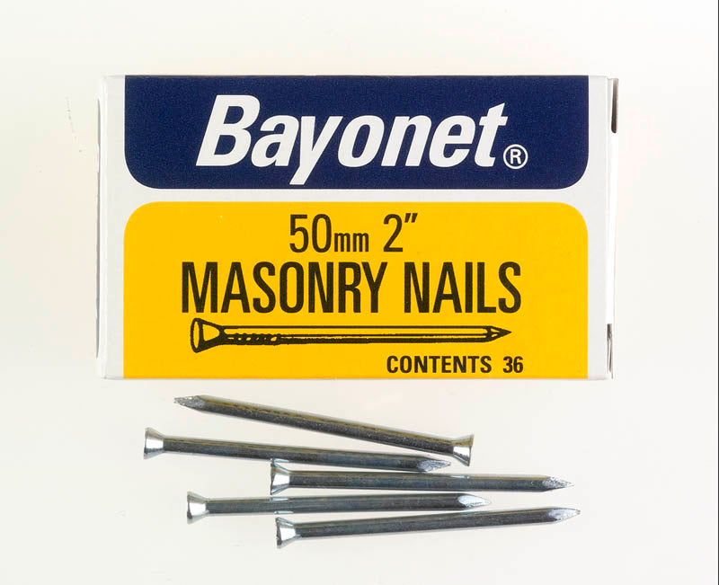 BAYONET ZINC PLATED MASONRY NAILS 50MM 36/PK. FS12210 \\\KD19304