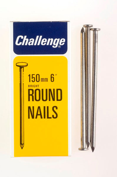 CHALLENGE BRIGHT ROUND WIRE NAILS 150MM 500G. FS12038 \\\KD19309