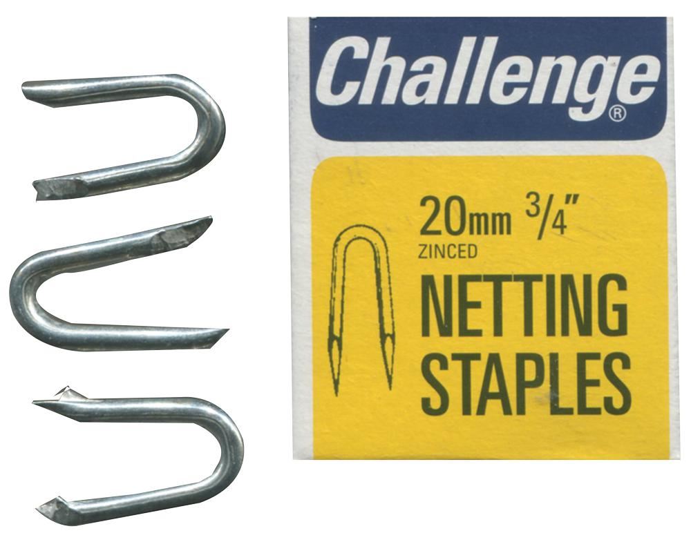 CHALLENGE ZINC PLATED NETTING STAPLES 30MM 225G. FS12022 \\\KD19314