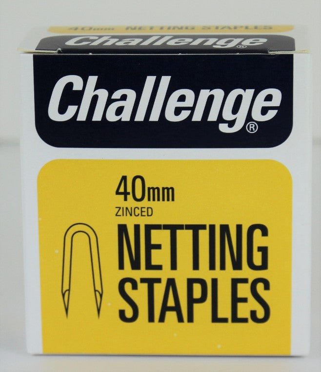 CHALLENGE ZINC PLATED NETTING STAPLES 40MM 225G \\\KD19315