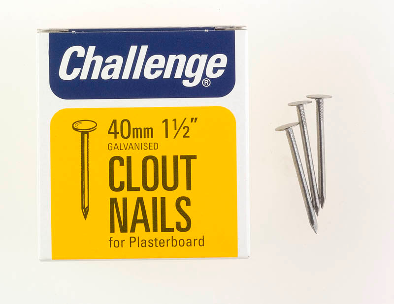 CHALLENGE GALVANISED CLOUT NAILS 40MM 225G. FS12032 \\\KD19316