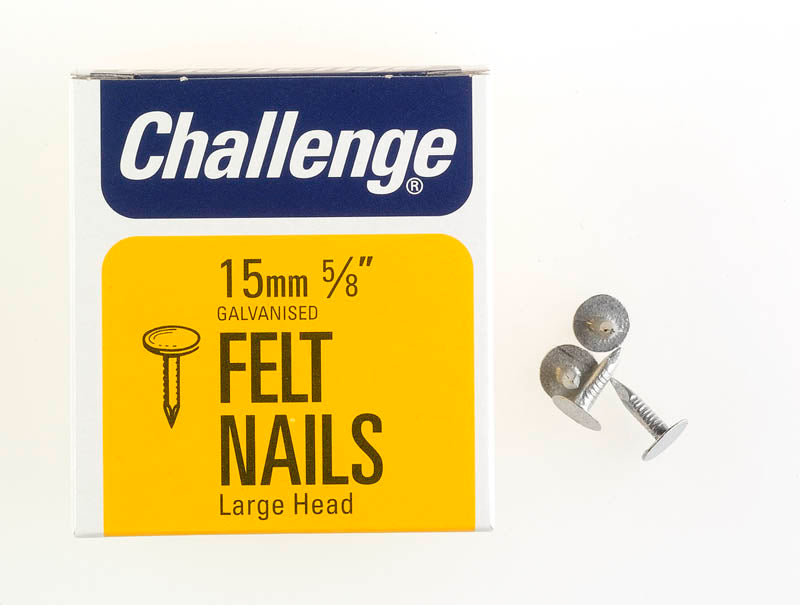 CHALLENGE GALVANISED FELT NAILS 15MM 225G. FS12026 \\\KD19319