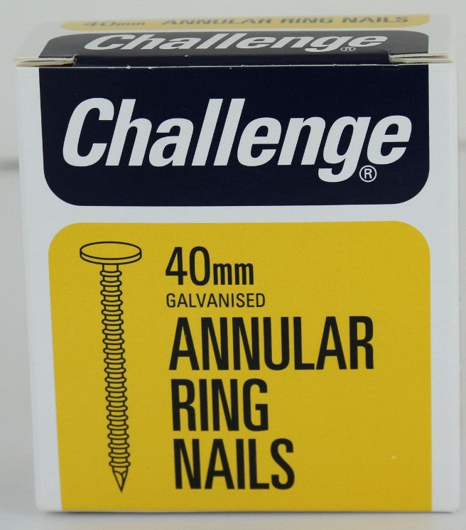 CHALLENGE GALVANISED ANNULAR RING NAILS 40MM 225G. FS12068 \\\KD19322