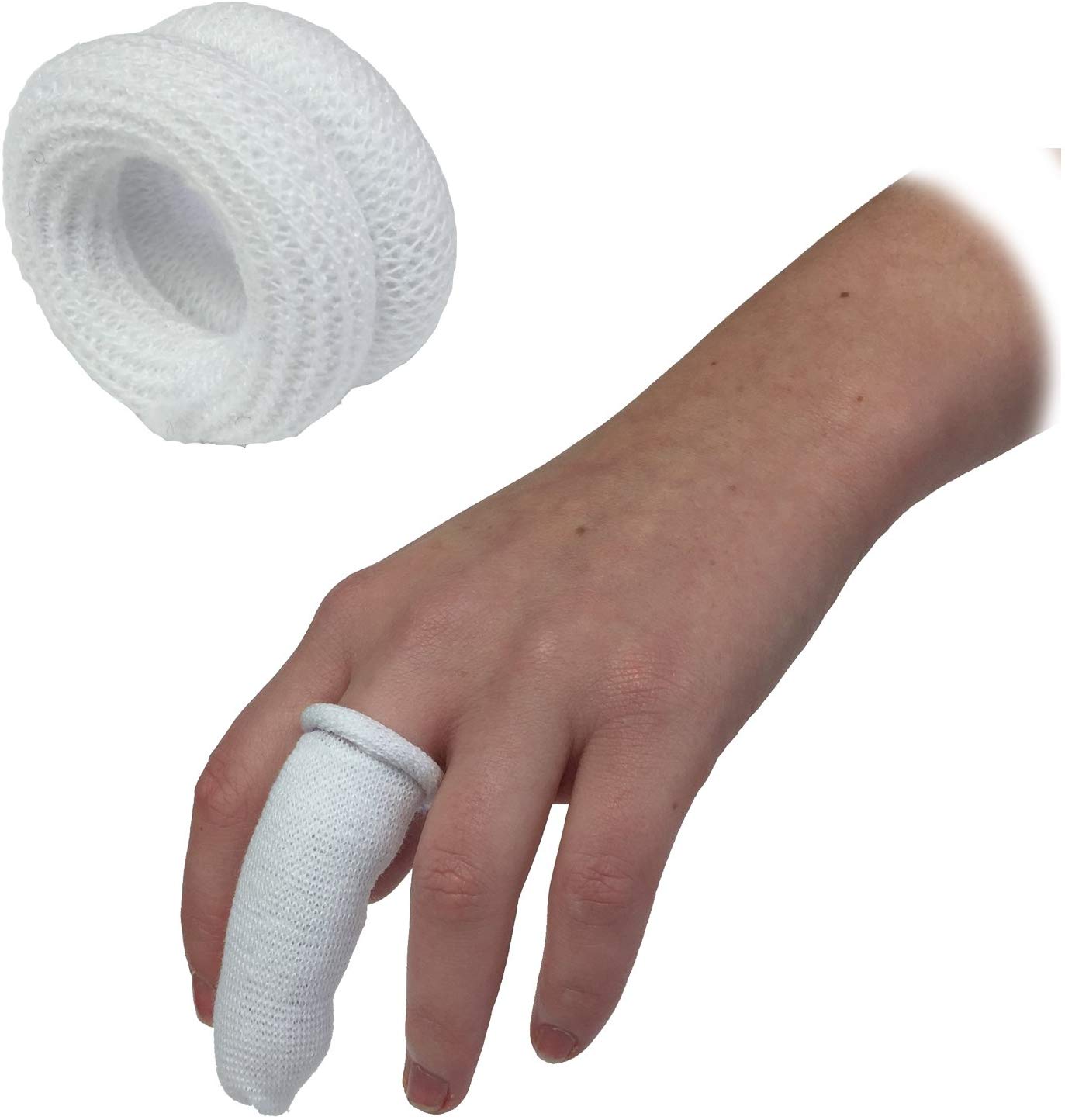 QUALICARE FINGER TUBULAR BANDAGE - WHITE. QB5210 \\\KD19433