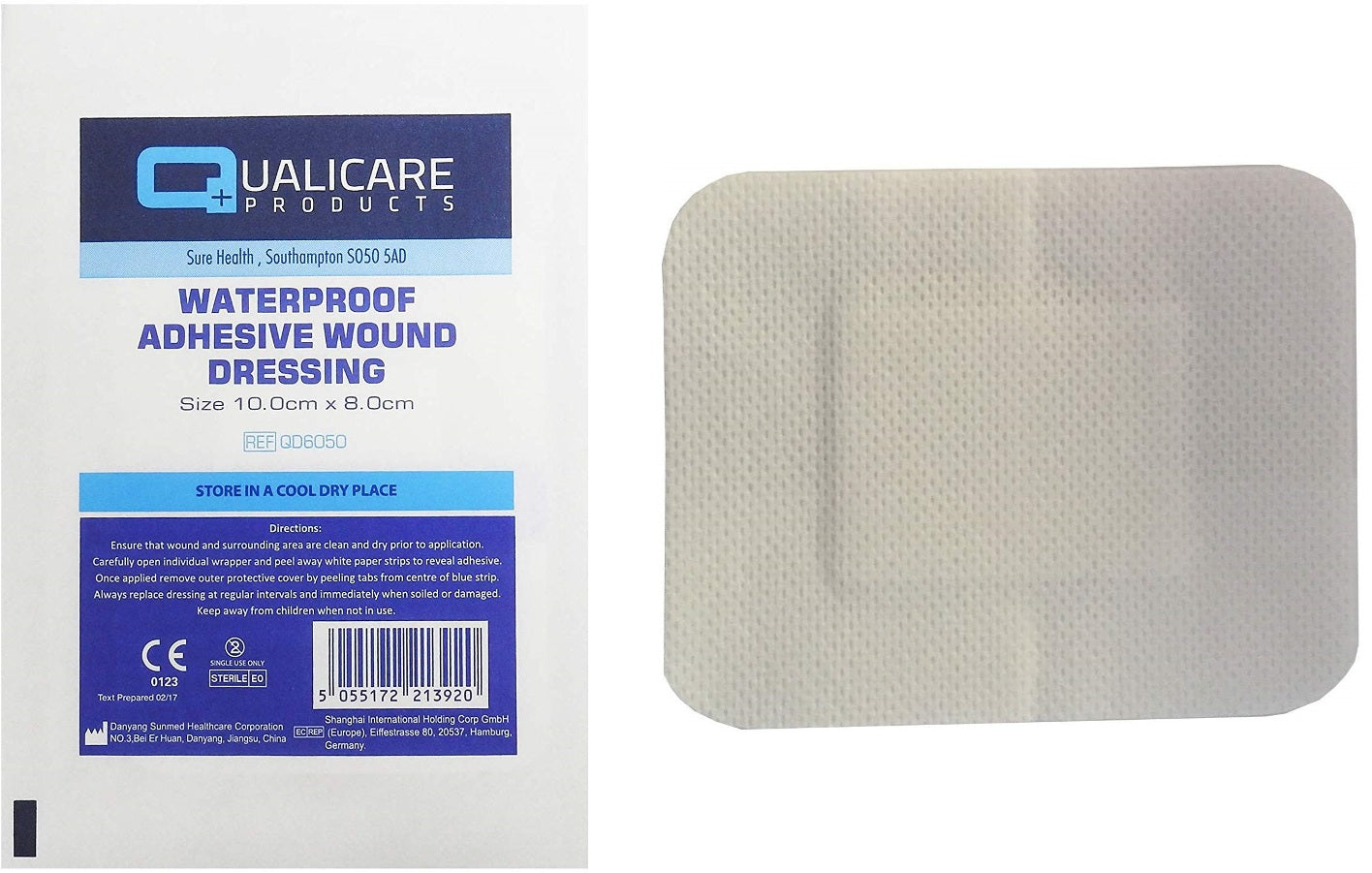 QUALICARE ADHESIVE WOUND DRESSING 10CM X 8CM. QD6040 \\\KD19435