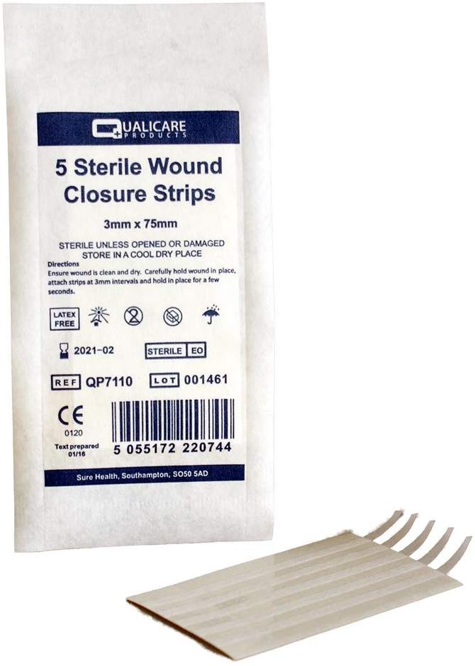 QUALICARE WOUND CLOSURE STRIPS 3MM X 75MM 5/PK. QP7110 \\\KD19440