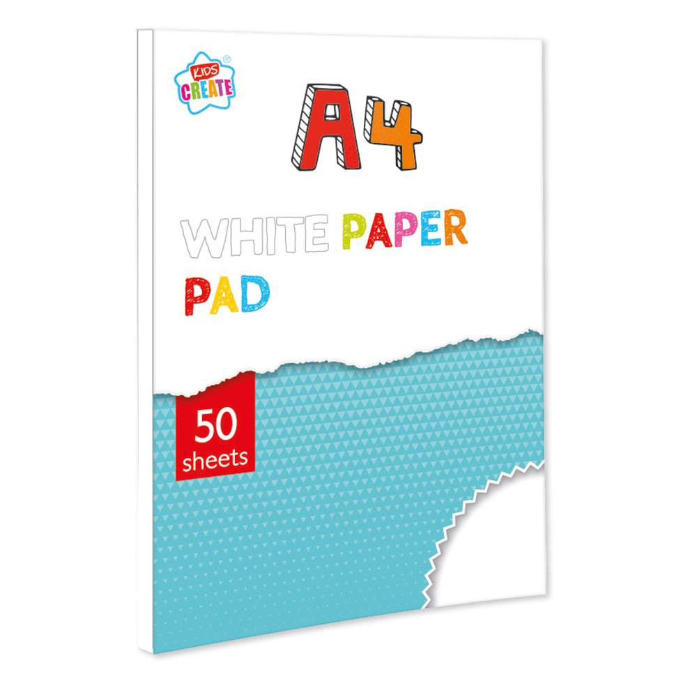 KIDS CREATE A4 WHITE ART & CRAFT PAPER PAD 50/PK. PAGY \\\KD19448