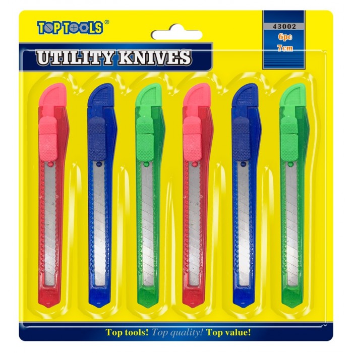 TOP TOOLS UTILITY KNIVES 7CM 6/PK. 43002 HW5753 \\\KD19452